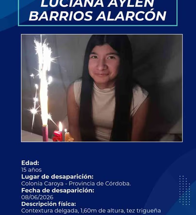 Búsqueda de Luciana Alarcón, en vivo: qué se sabe de la adolescente desaparecida en Córdoba