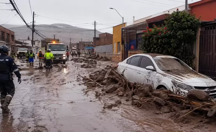 Un temporal provocó aluviones, un muerto y más de 1.000 viviendas afectadas en el norte de Chile