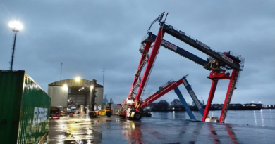 Temporal: derrumbe parcial en un sector del muelle de Exolgan en Dock Sud Temporal: derrumbe parcial en un sector del muelle de Exolgan en Dock Sud