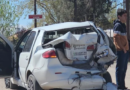 Junín: un transporte para discapacitados fue chocado por un camión y arrastrado 70 metros